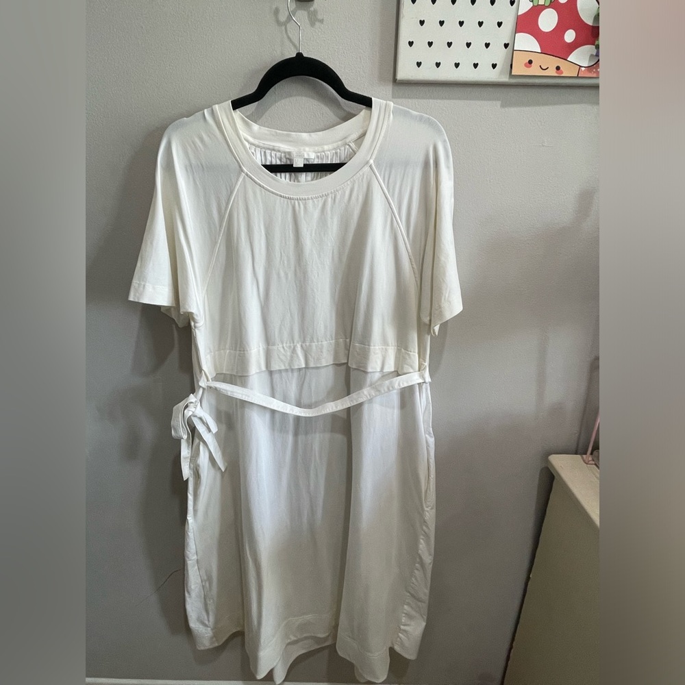 COS COTTON DRESS WITH PLEATED DETAIL